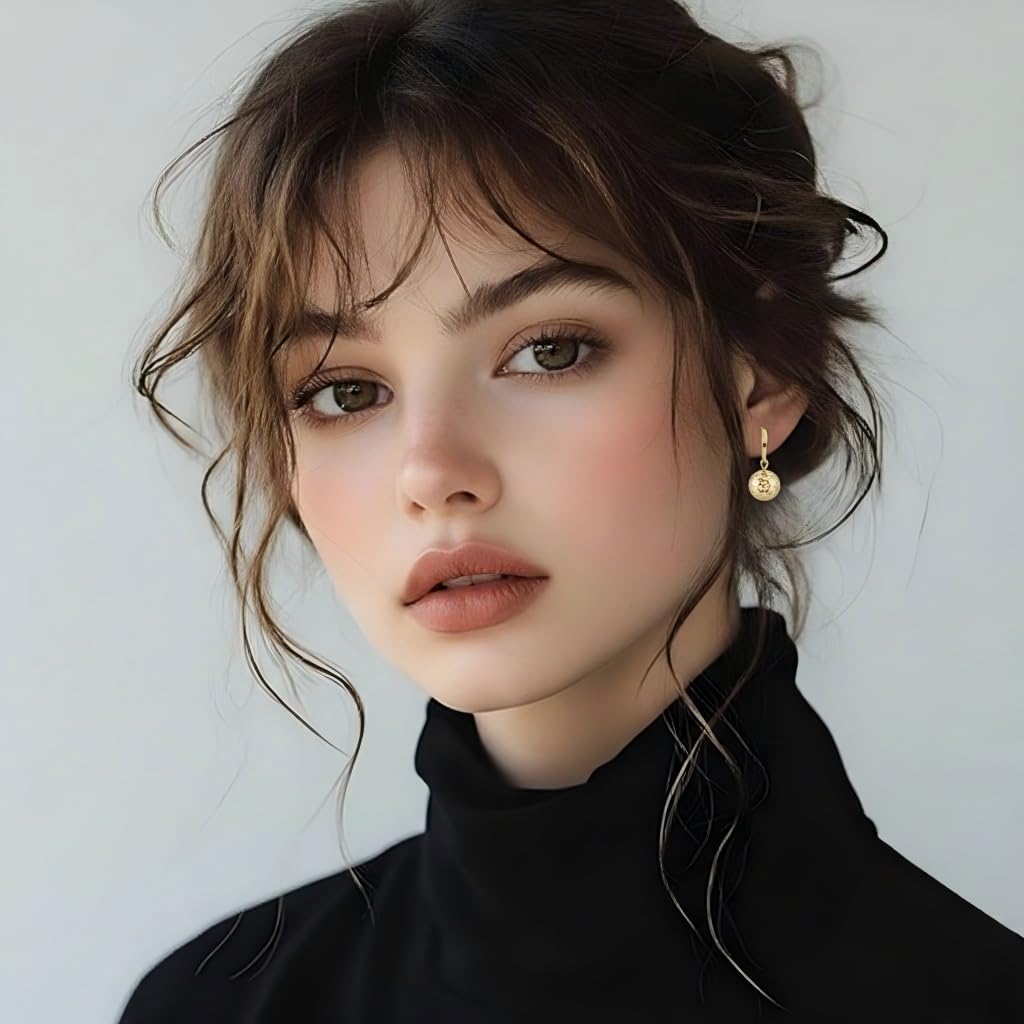 Gold Earrings for Women 14K Gold Hoop Earrings for Women Leverback Ball Dangle Drop Earring for Womens Chic Bold Sphere Dainty Womens Hoop Leverback Earring 23mm - Image 7