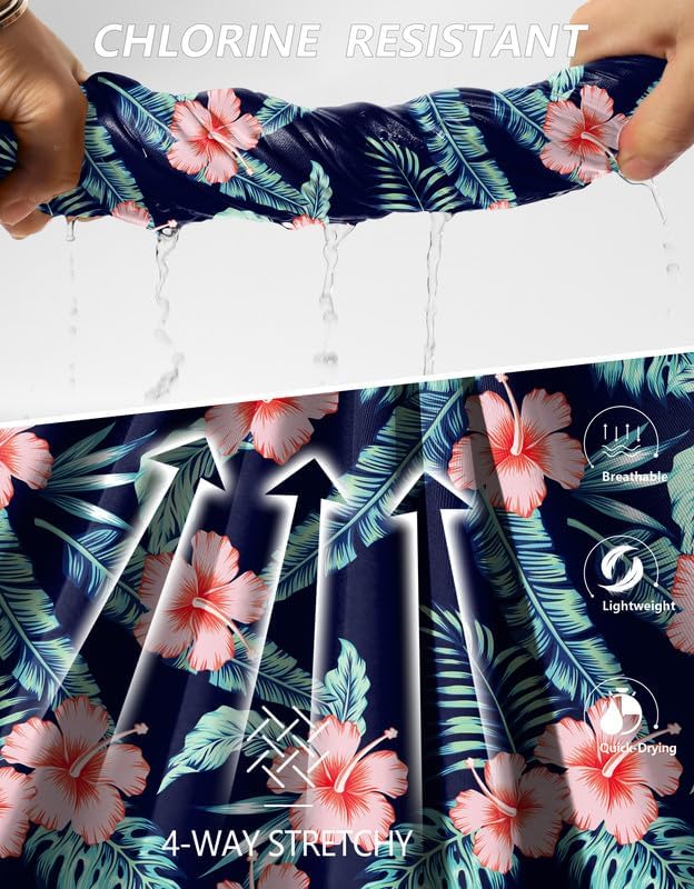 Viodia Women's 9" Long Swim Board Shorts with Pockets High Waisted Beach Swimsuits Knee Length Short for Women with Liner - Image 5