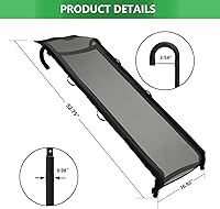 Vista 4 de Eurmax USA - Escalera deslizante universal para cama elástica fácil de montar, acero resistente, accesorio para trampolín para niños, para subir