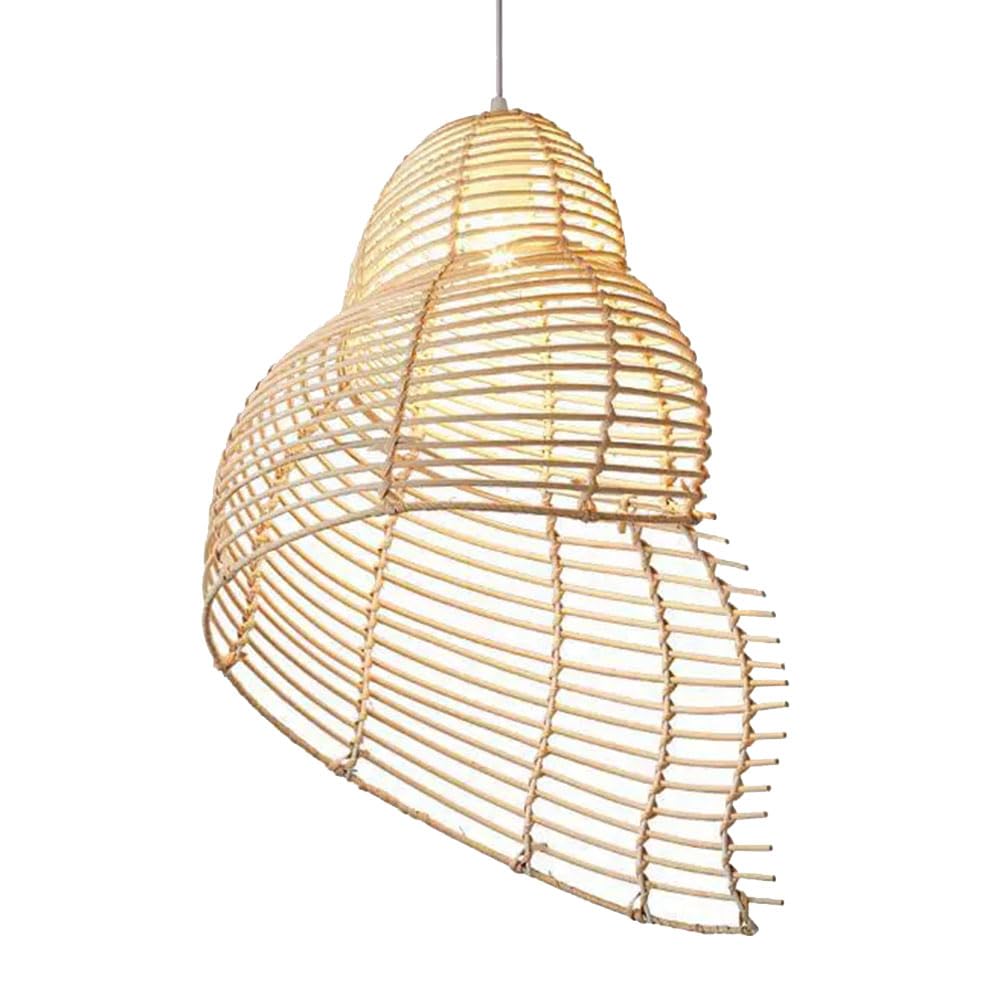 LQZCXMF Weaving Conch Shape Rattan Lights Balcony Rattan Chandelier Southeast Asian Style Restaurant Light Fixtures Handmade Bamboo Wicker Design Natural Weave for Kitchen Sink Farmhouse Dining Room