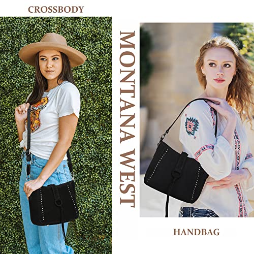 Genuine Leather Hobo Handbags For Women Concealed Carry Western Shoulder Bag Crossbody Purse Mwl-G001Bk Black Medium #TOP1