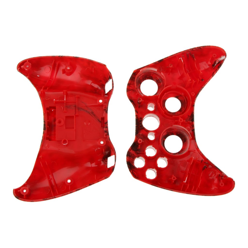 Plastic Replacement Case Shell Skin Button Housing Kit for Xbox 360 Controller-Grave Red Skull Pattern Easy Install