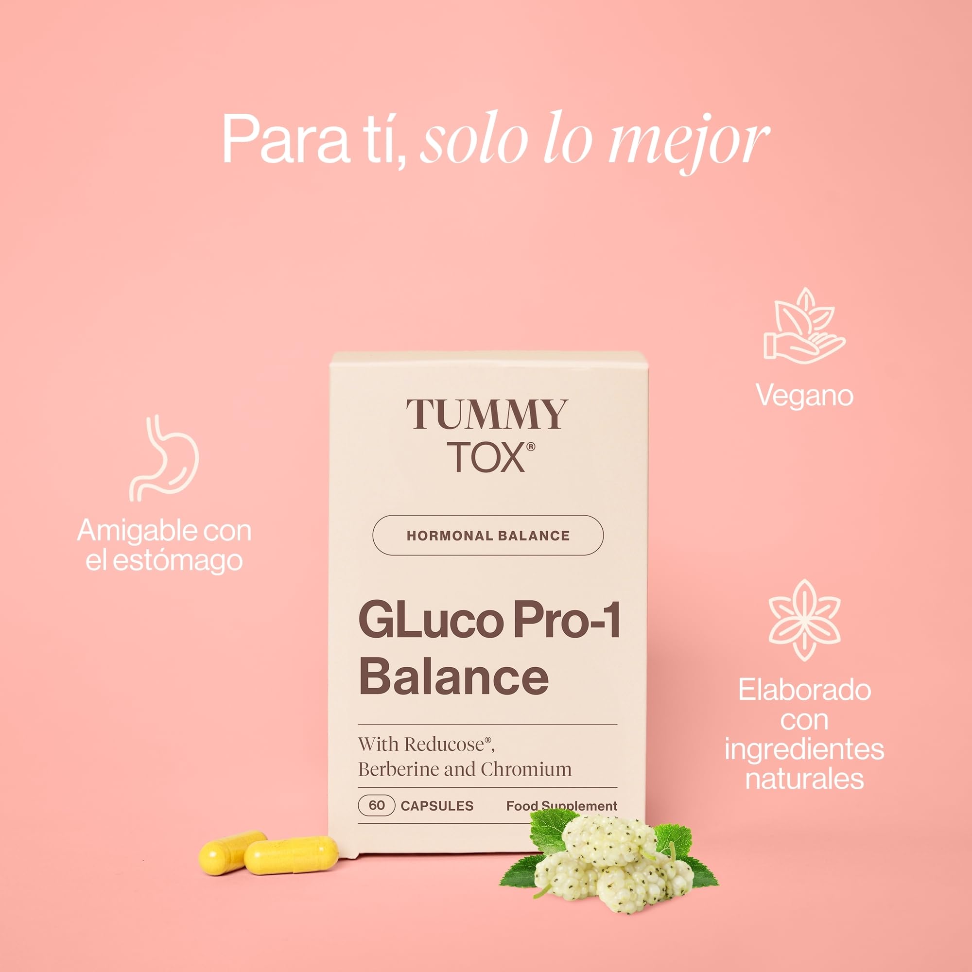 TummyTox GLuco PRO-1 Balance con Berberina 500 mg y Cromo, 60 Cápsulas