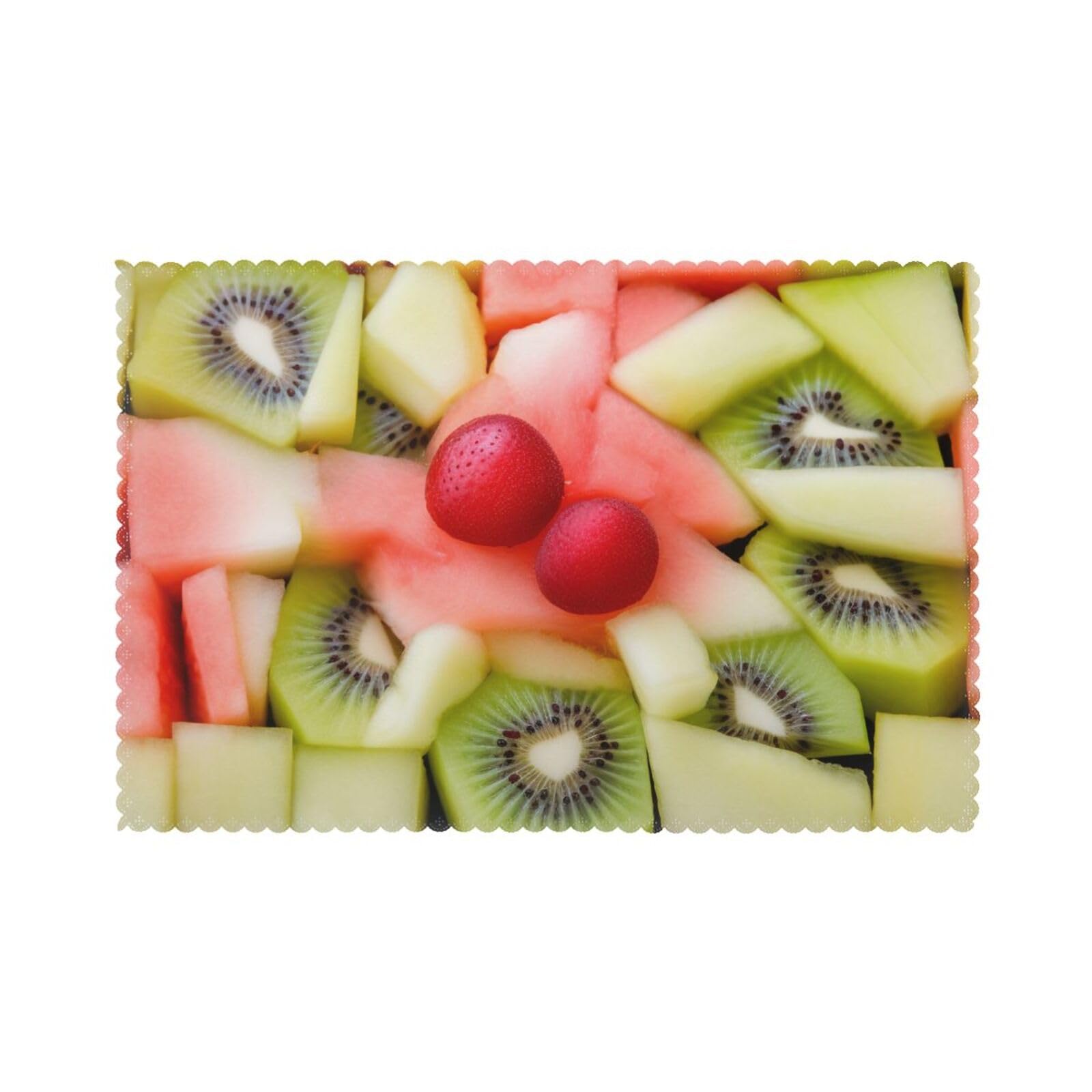 Kiwi Watermelon Printed Placemat Heat Resistant Place Mats Set of 6 PCS Washable Kitchen Table Mats, 12x18 Inch