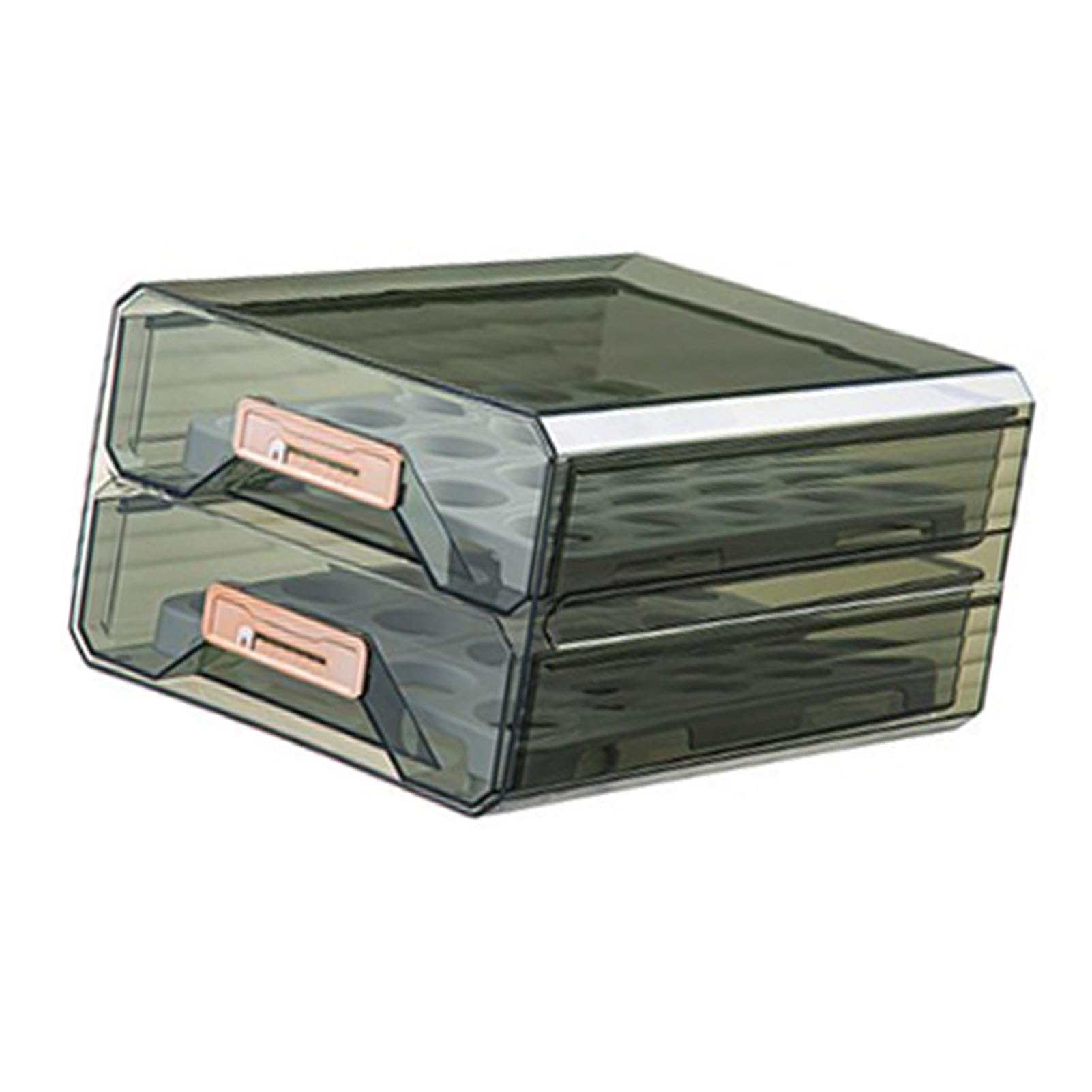 Caja de almacenamiento de huevos Diseño de bandeja Portahuevos Recipiente de alimentos apilable de plástico transparente para refrigerador de cocina