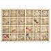 Valdler Sackcloth Stackable 24 Grid Jewelry Tray Showcase Display Organizer