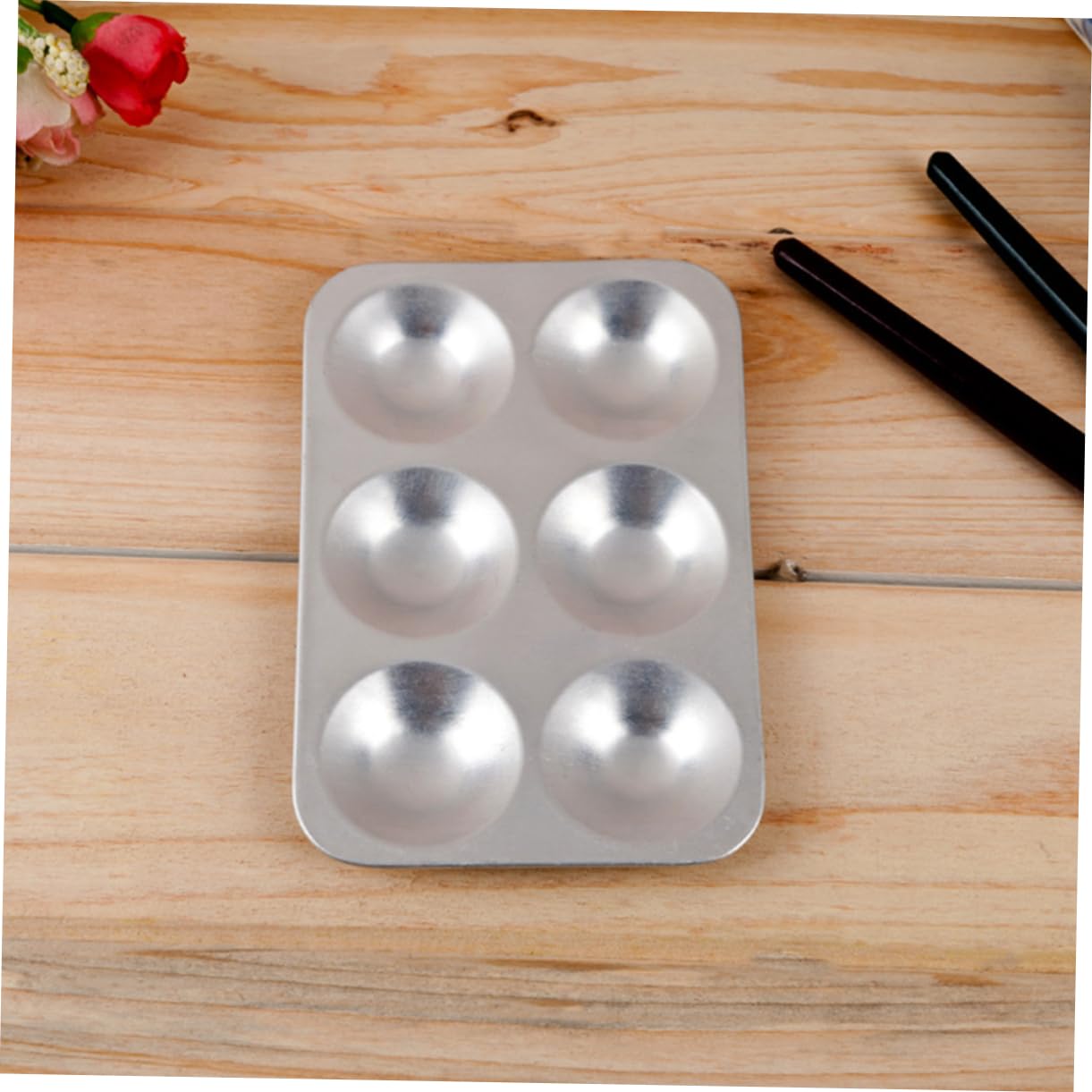 Holibanna 2Pcs Aluminum Color Mixing Trays Multi Pigment Plates for Oil Watercolor Painting Creative Art Tools Convenient Storage for Artists Students