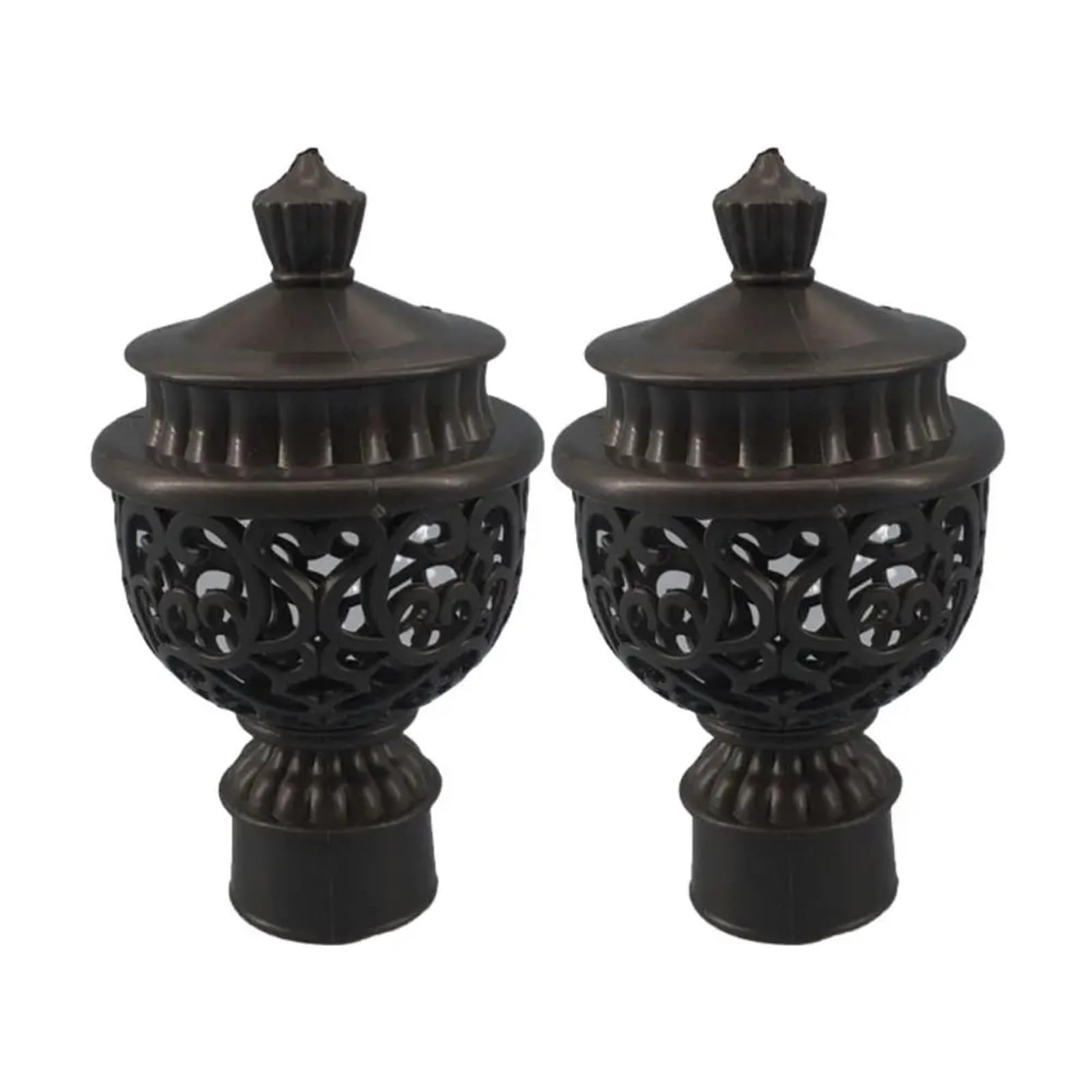 LUYSGBXR Curtain Rod Head Curtain Rod Cap Head Decorative Plastic Accessories Drapery Rail Ends(Black)