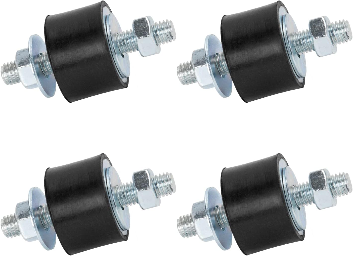 Rubber Studs Shock Absorber M8 30x20mm 4 Pack Anti Vibration Rubber Isolator Mounts Cylindrical Vibration Isolation Mount for Air Compressors, Garage Motor, Diesel Engines