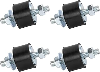 Rubber Studs Shock Absorber M8 30x20mm 4 Pack Anti Vibration Rubber Isolator Mounts Cylindrical Vibration Isolation Mount for Air Compressors, Garage Motor, Diesel Engines
