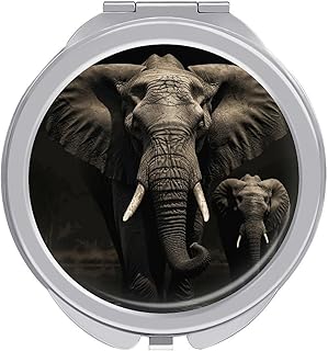 Elephant Black Makeup Mirror Small Portable F...