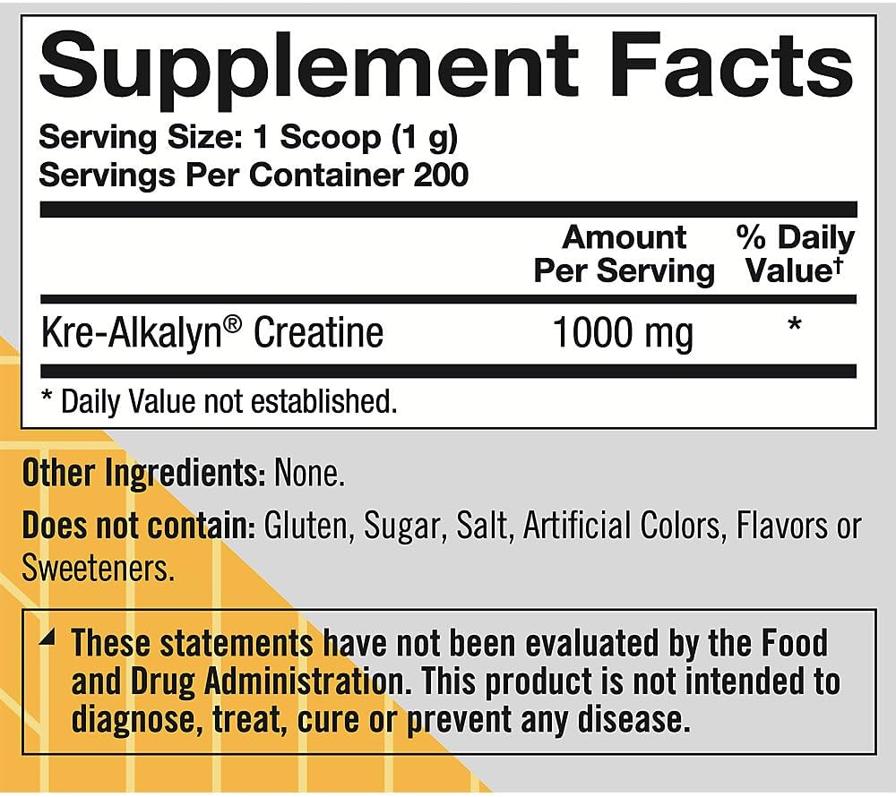 True Athlete Kre-Alkalyn Powder, Unflavored, Buffered Creatine Supplement for Men & Women, NSF Certified for Sport Formula, Pre Workout & Post Workout Supplement, Gluten Free, 7.05 Oz, 200 Servings