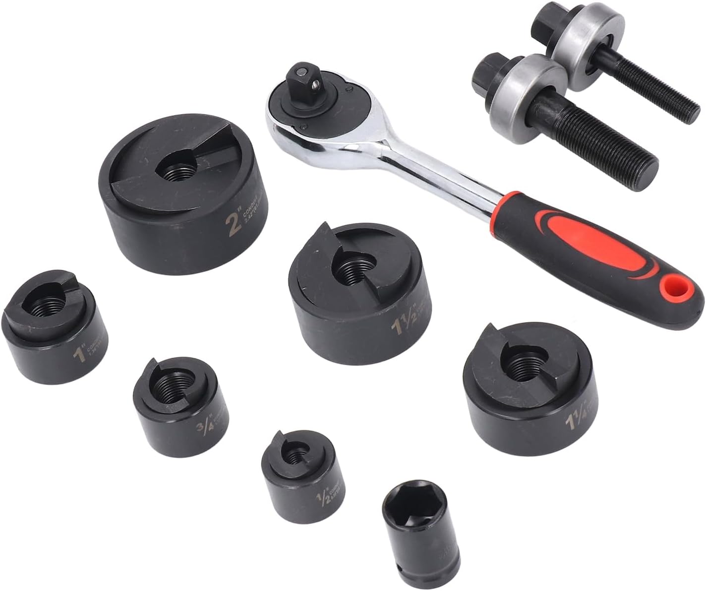 Ratchet Knockout Hole Punch Driver Kit 1/2‑2 Inch Manual Ratchet Hole Cutter Tool