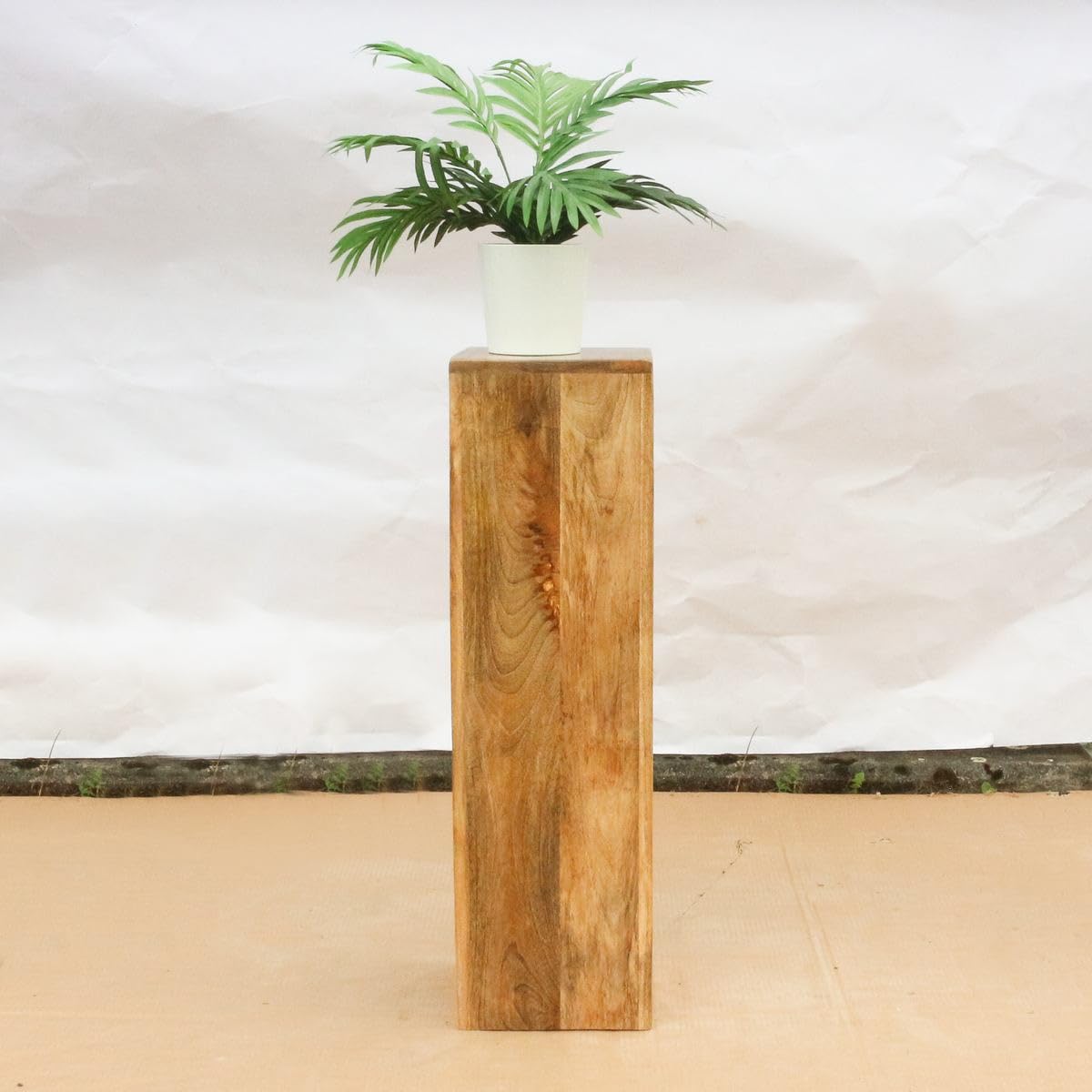 Säule Holzsäule Dekosäule Podest Ständer Sockel Blumenständer Holz Natur klein 65 cm