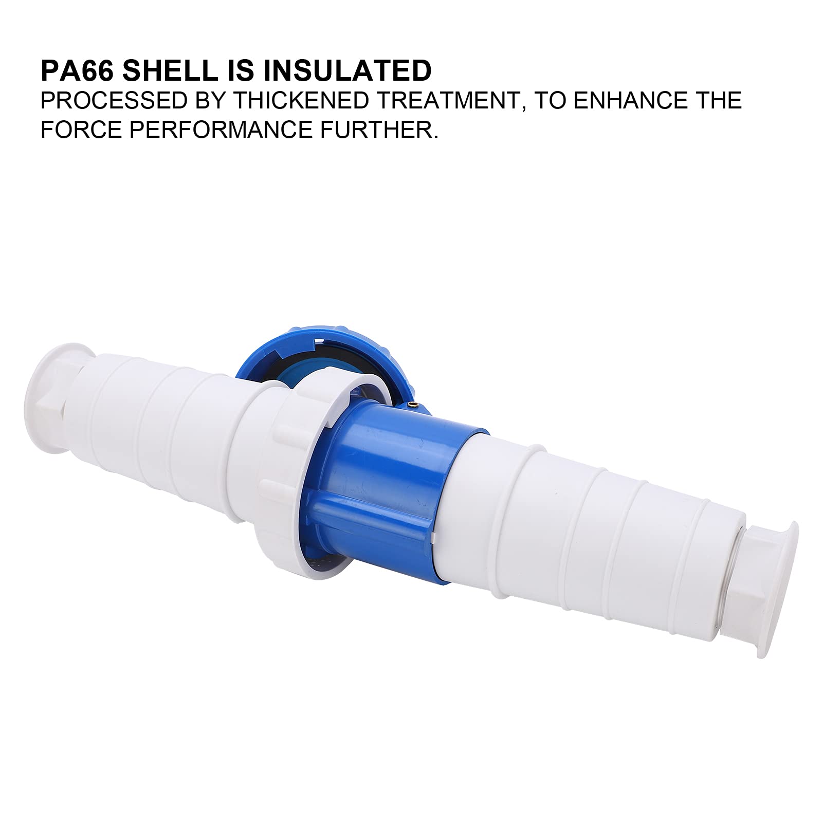 Couplage du connecteur CEE, bouchon de camping et embrayage, 3 Poly 220-250V 63A 6H IP67, 2 en 1 Adaptateur de courant Strong Blue pour le camping-car Caravan.