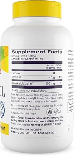 Miniatura 10 de Healthy Origins Ubiquinol - Geles libres de sojasin OMG 100 mg 60 unidades