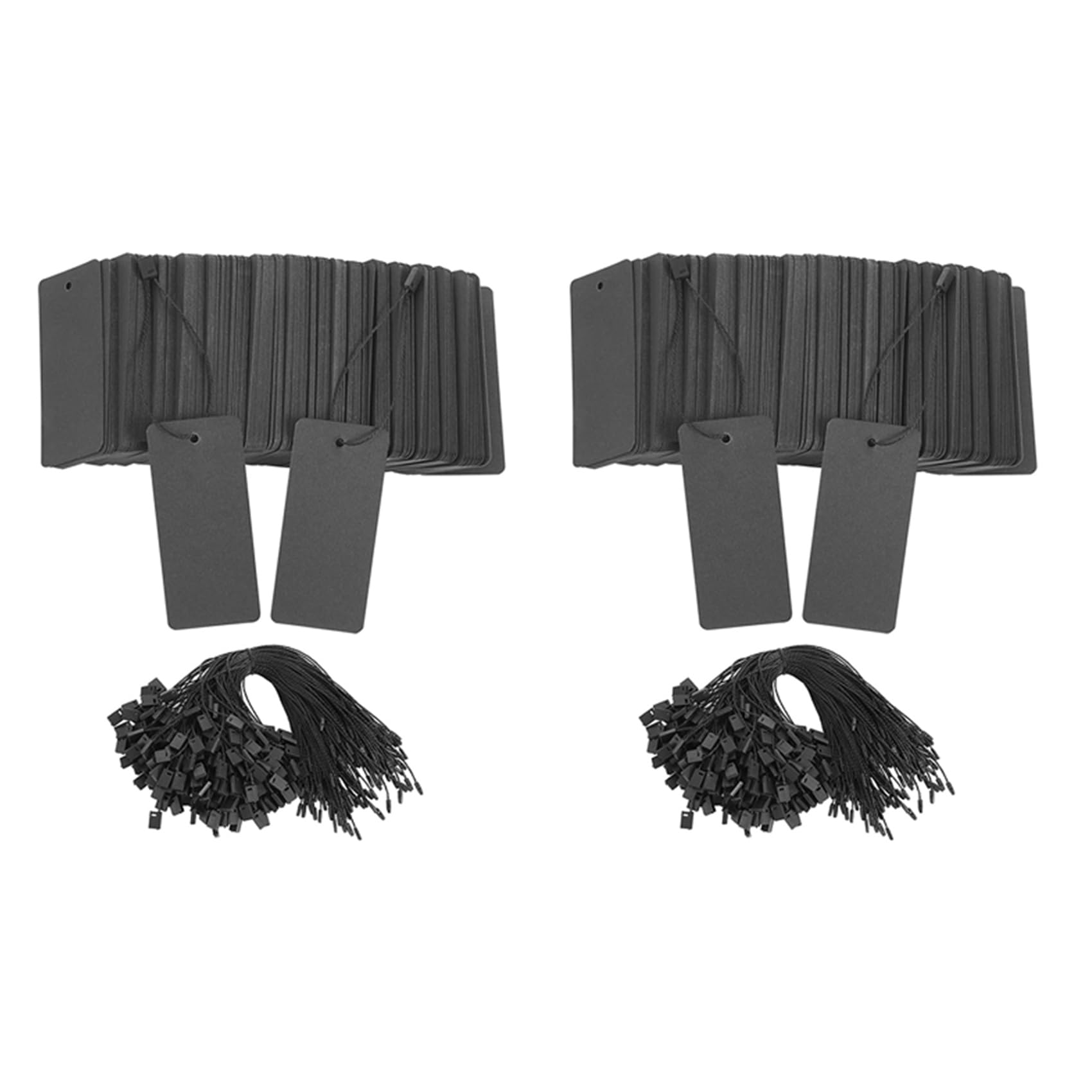 800 Set Schwarze Preisschilder mit Schnur, GeschenkanhäNger mit Sicherheitsnadeln, Individuelle KleidungsanhäNger, Schwarze HäNgeetiketten Aus Kraftpapier