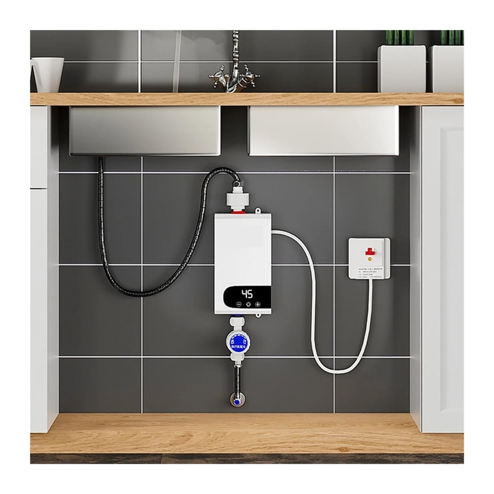 Scaldabagno Elettrico, Scaldabagno Elettrico Istantaneo 3500W Mini Piccola Conversione di Frequenza for Uso Domestico Artefatto for Doccia da Bagno A Temperatura Costante(110 3500W)