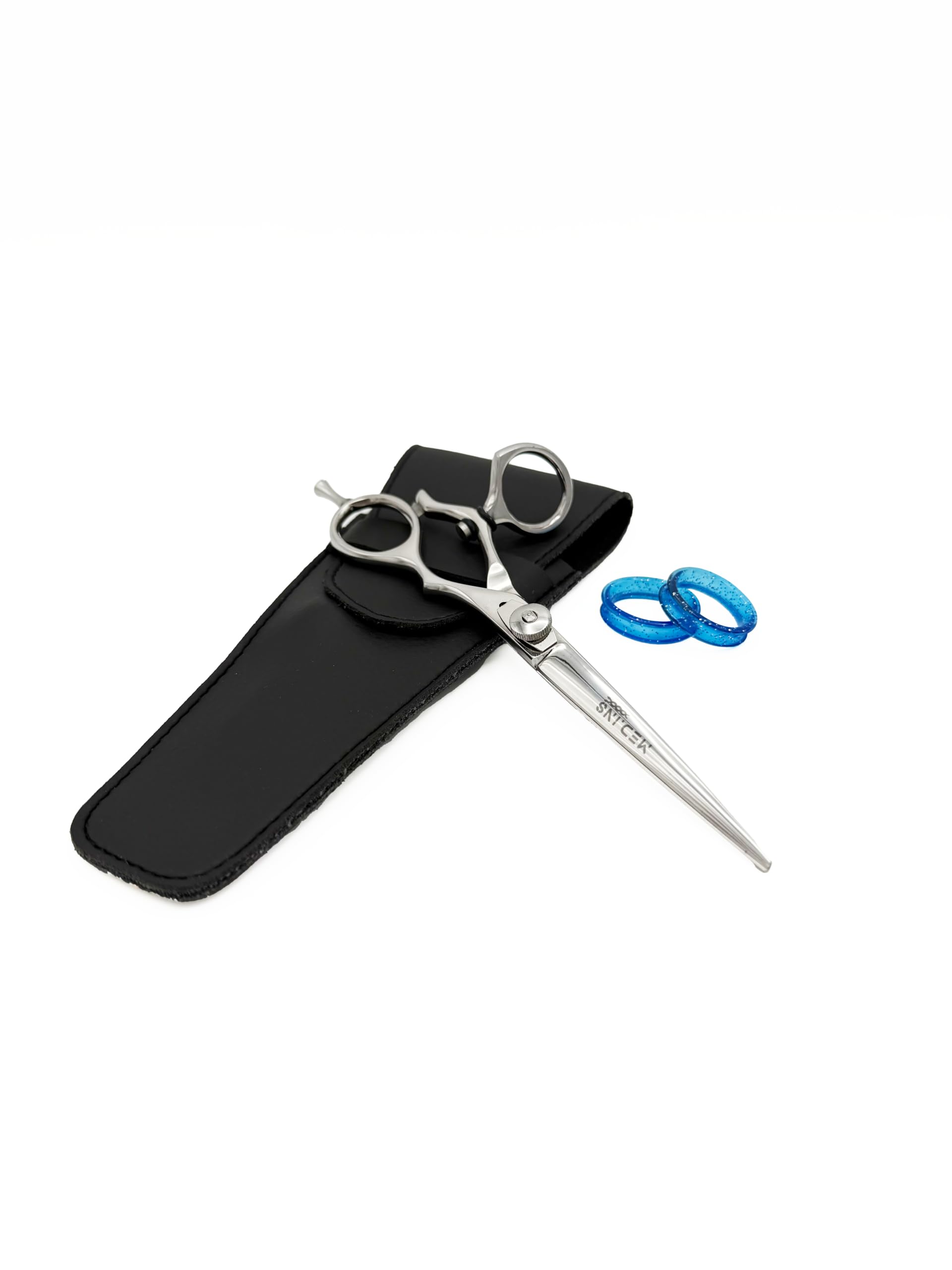 MED.INS Forbici per Capelli Professionali con Anello Girevole e Vite Regolabile - Impugnatura Ergonomica con Anelli Removibili - Forbici da Taglio in Acciaio Inox, 6 Pollici