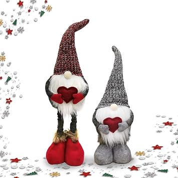 Valentines Day Wedding Day Gnome Plush Decoration - Retractable Leg Table Ornament for Festive Home Party Decor Gift