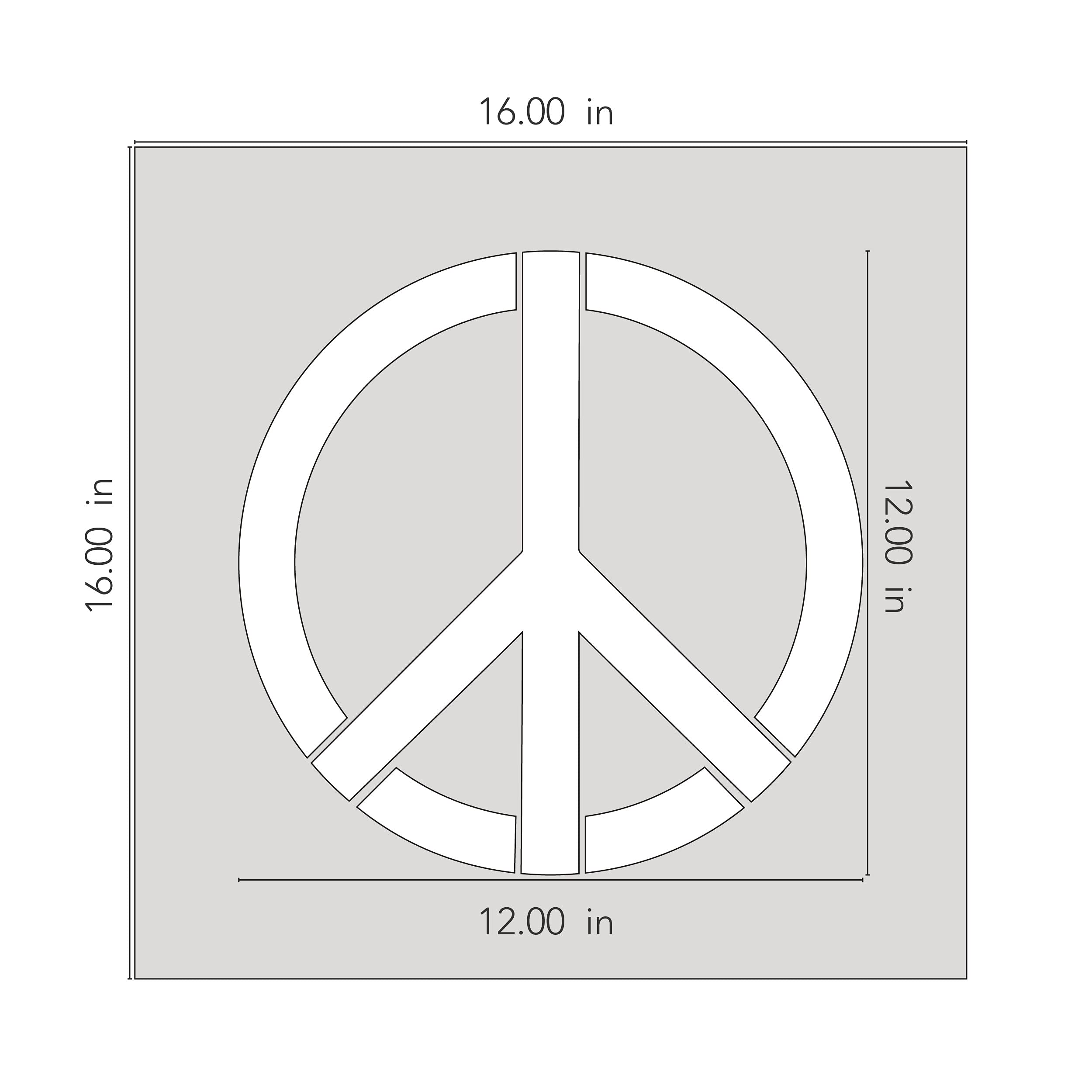 Stencil Stop Pochoir symbole de la paix - Réutilisable pour projets de bricolage, peinture, dessin, artisanat - Plastique Mylar de 14 mm (30,5 x 30,5 cm)