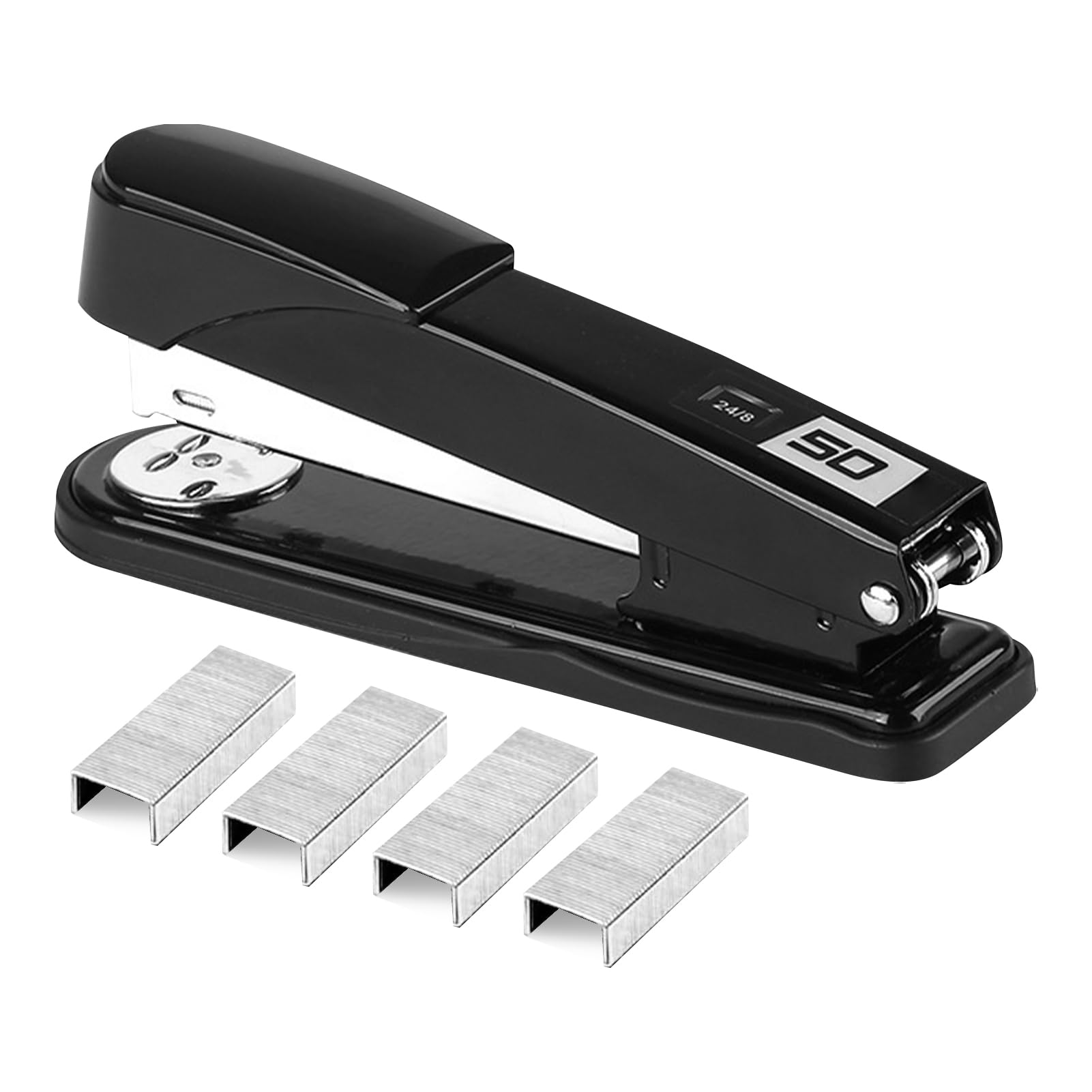 Heavy Duty Stapler with 1000 24/6mm Staples - 50 Sheet Capacity, Office Stapler and Staples Set (Black) - Image 3