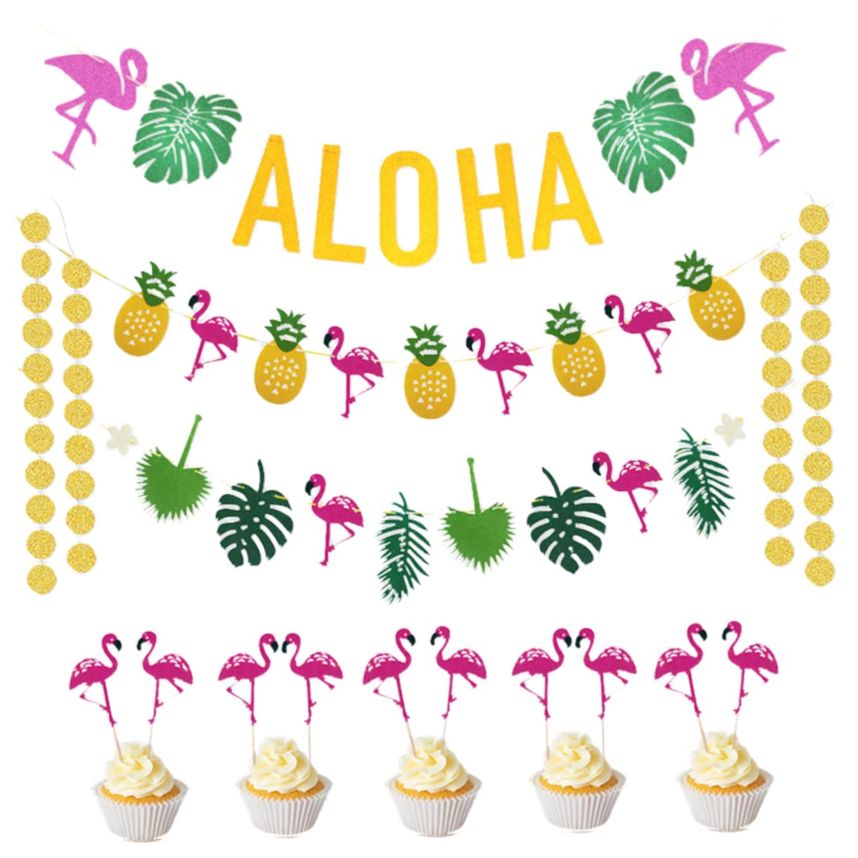 ibasenice 2piezas Kit De Decoración Hawaiana Guirnalda Colgante De Tortuga y Tropicales De Accesorios Para Cumpleaños Luau De Verano