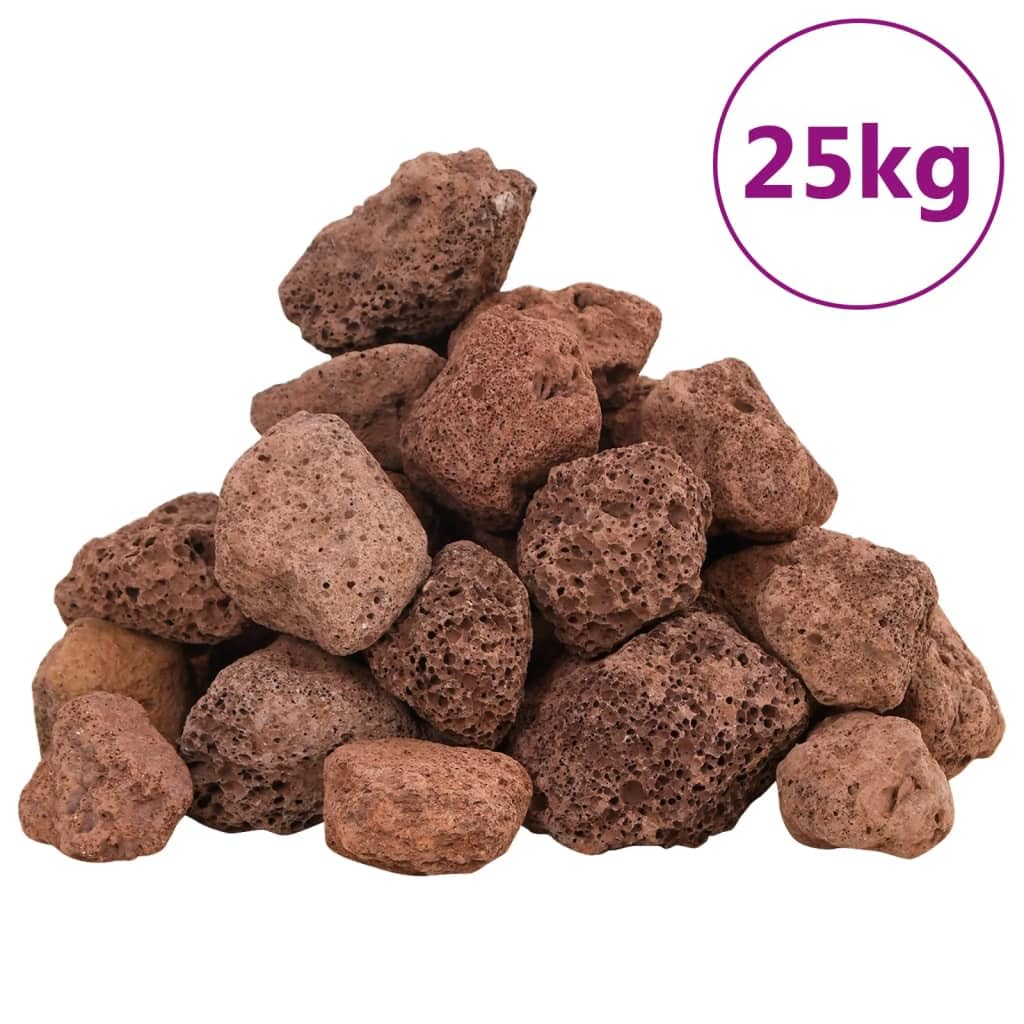 Lavagranulat 25 kg Rot 3-5 cm | Natürlicher biologischer Filter, Aquarium Dekoration, pH-neutral, für Süß- und Salzwasser