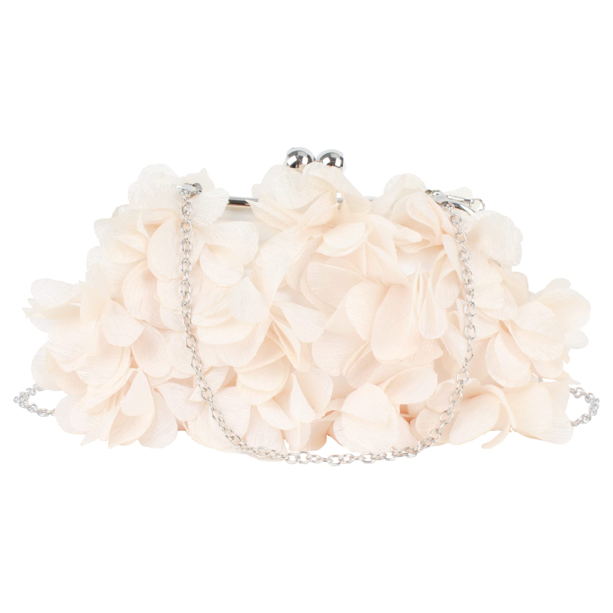 Borsa da donna elegante con motivo floreale, in seta, con catena a tracolla e chiusura a scatto