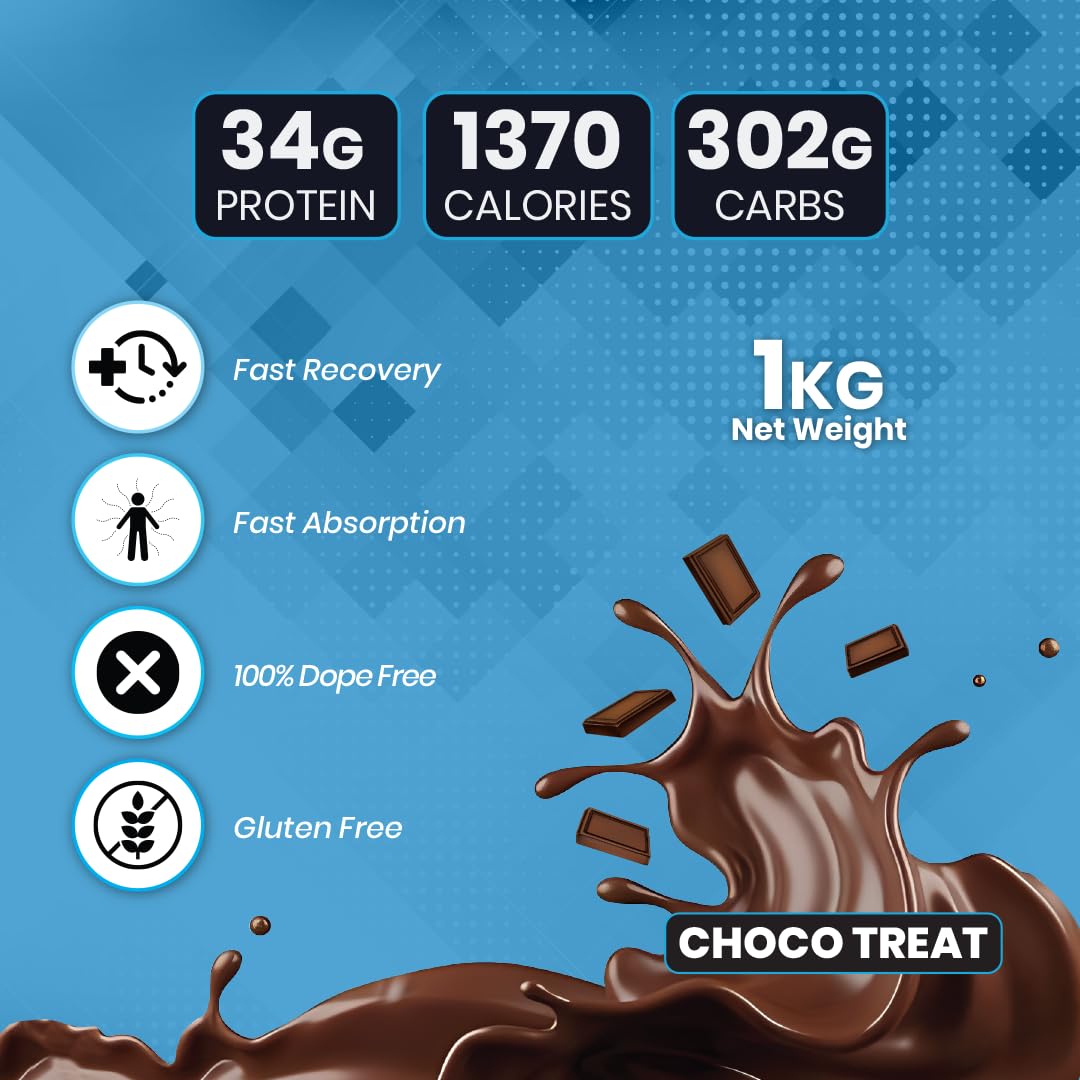 Nutrimuscle Massive Weight Gainer – 1 Kg | Chocolate (Choco Treat) Flavour | High Calorie Mass Gainer with Complex Carbs & Protein Blend for Weight & Mass Gain | For Men & Women — Amazon image 5
