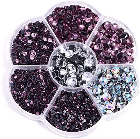 BLINGINBOX Hotfix Rhinestone 28 Colors to Choose 3000pcs Mixed Sizes(ss6-ss30) It. Amethyst DMC Hot Fix Glass Rhinestone