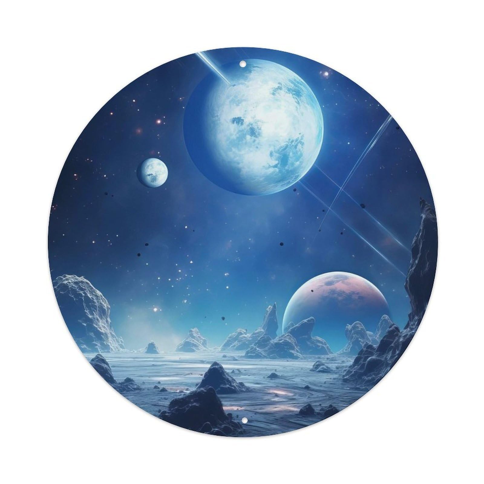 Space Aqua Planet in The Nebula Vintage Metal Tin Sign Plaque