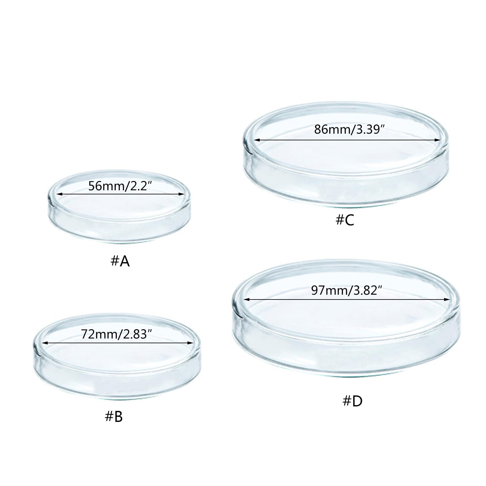Platos de vidrio de grado de laboratorio para cultivar células, platos estériles, equipo de laboratorio de biología, 10 unidades