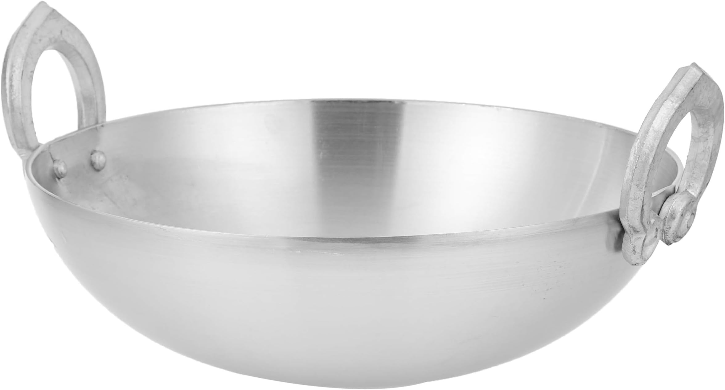 Raj Aluminium Kadai With Double Side Handle, 26Cm, RAK002, Stir Fry Pan , Wok , Deep Frying Pot , Roasting Pot