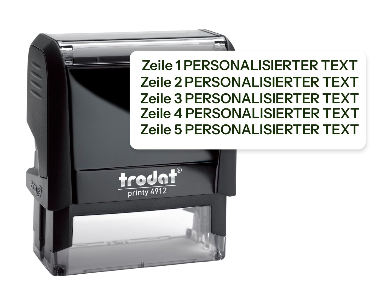 Stamp by Me – Stempel Personalisiert | Firmenstempel mit Text Schwarz | Langlebiger Selbstfärbender Adressstempel | Personalisierter Namensstempel 58x22 mm, Max. 5 Zeilen | Nachfüllbares Stempelkissen