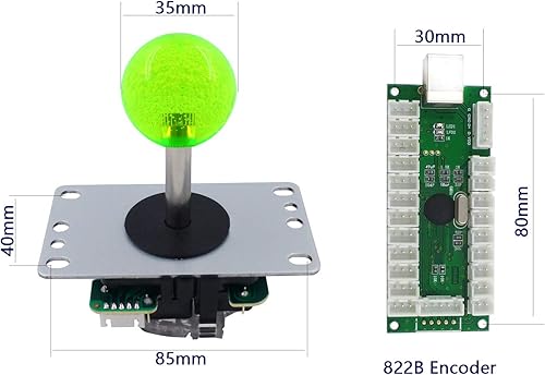 Miniatura 3 de SJJX Arcade Stick DIY Kit 10x Buttons with Logo LED MX 8 Way Joystick USB Encoder for PC MAME Raspberry Pi Color Mix