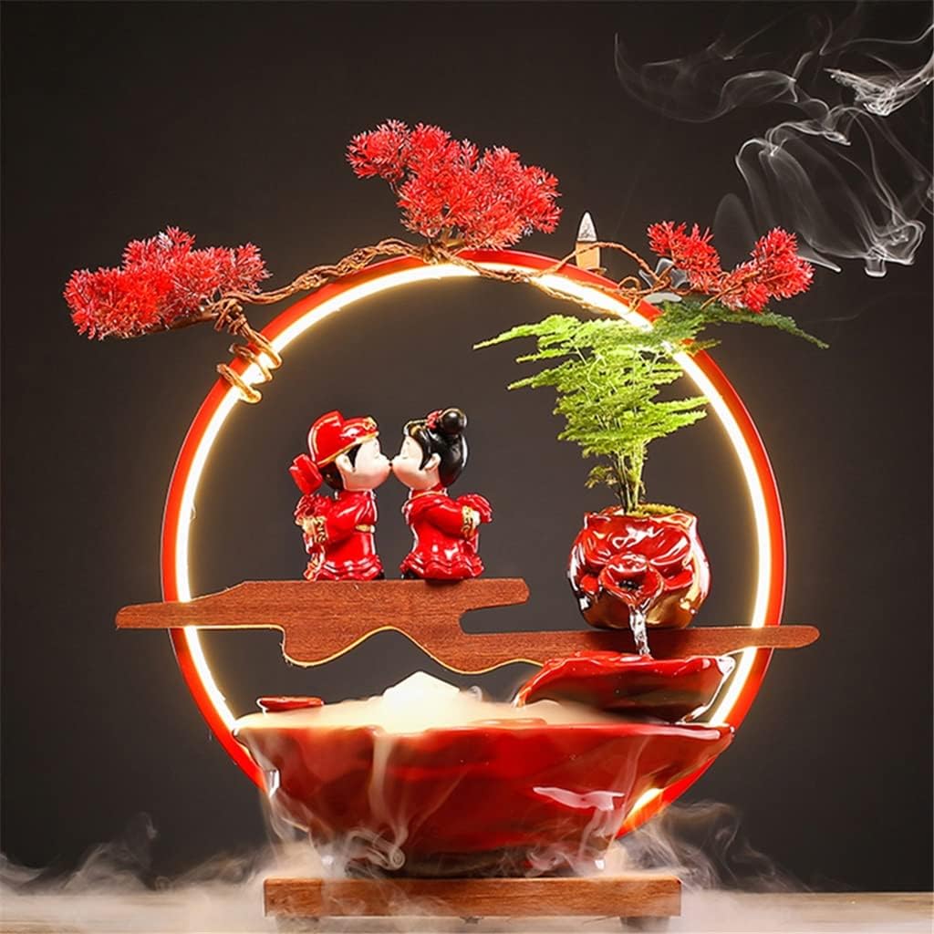 Wedding Gifts for The Newlyweds Decoration Living Room Decoration Wedding Room A Pair of Lights Circulating Water Gifts (Color : A Size : 39.512.38.5)