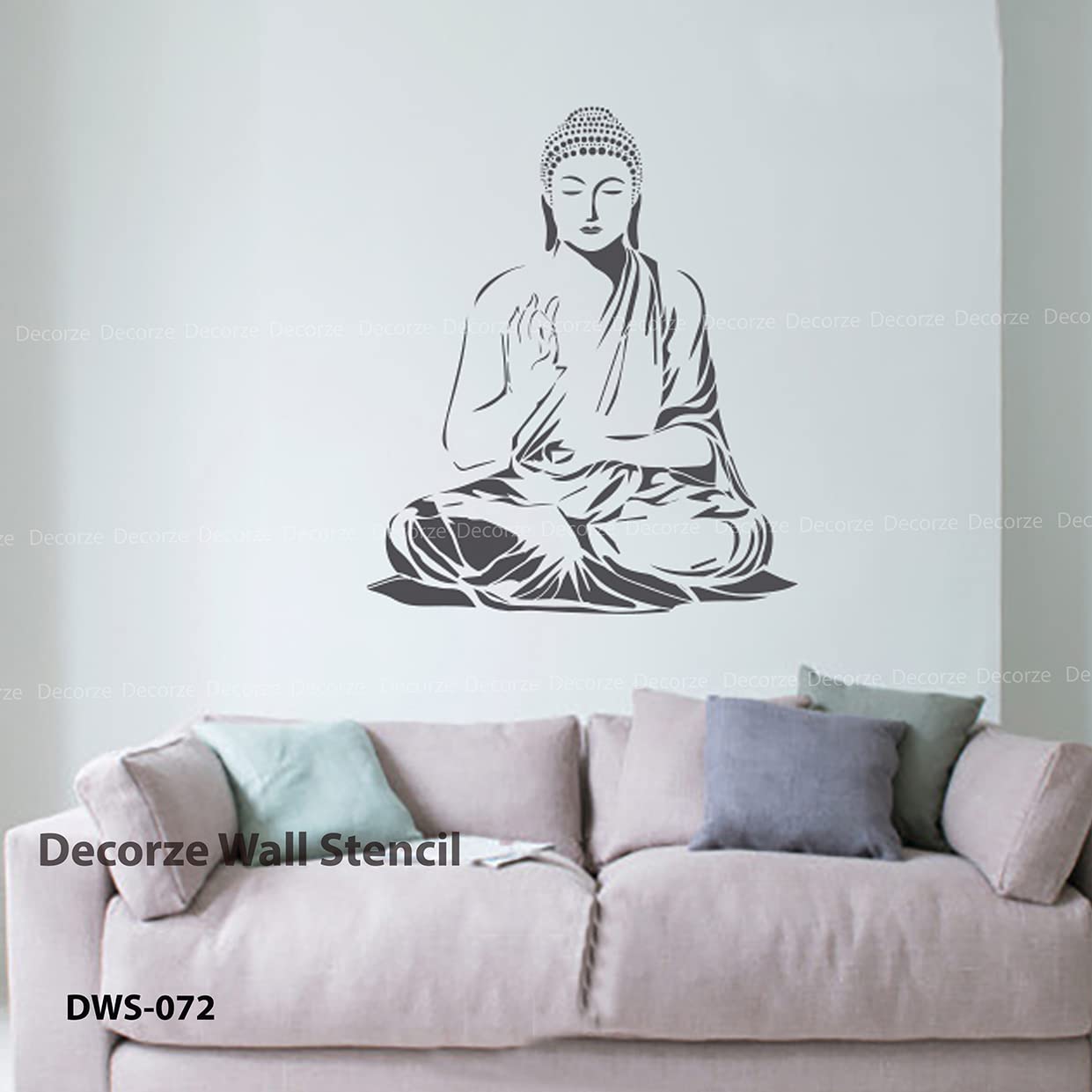 DECORZE Buddha Wall Painting Stencil Design For Wall Painting Dws 72 ...
