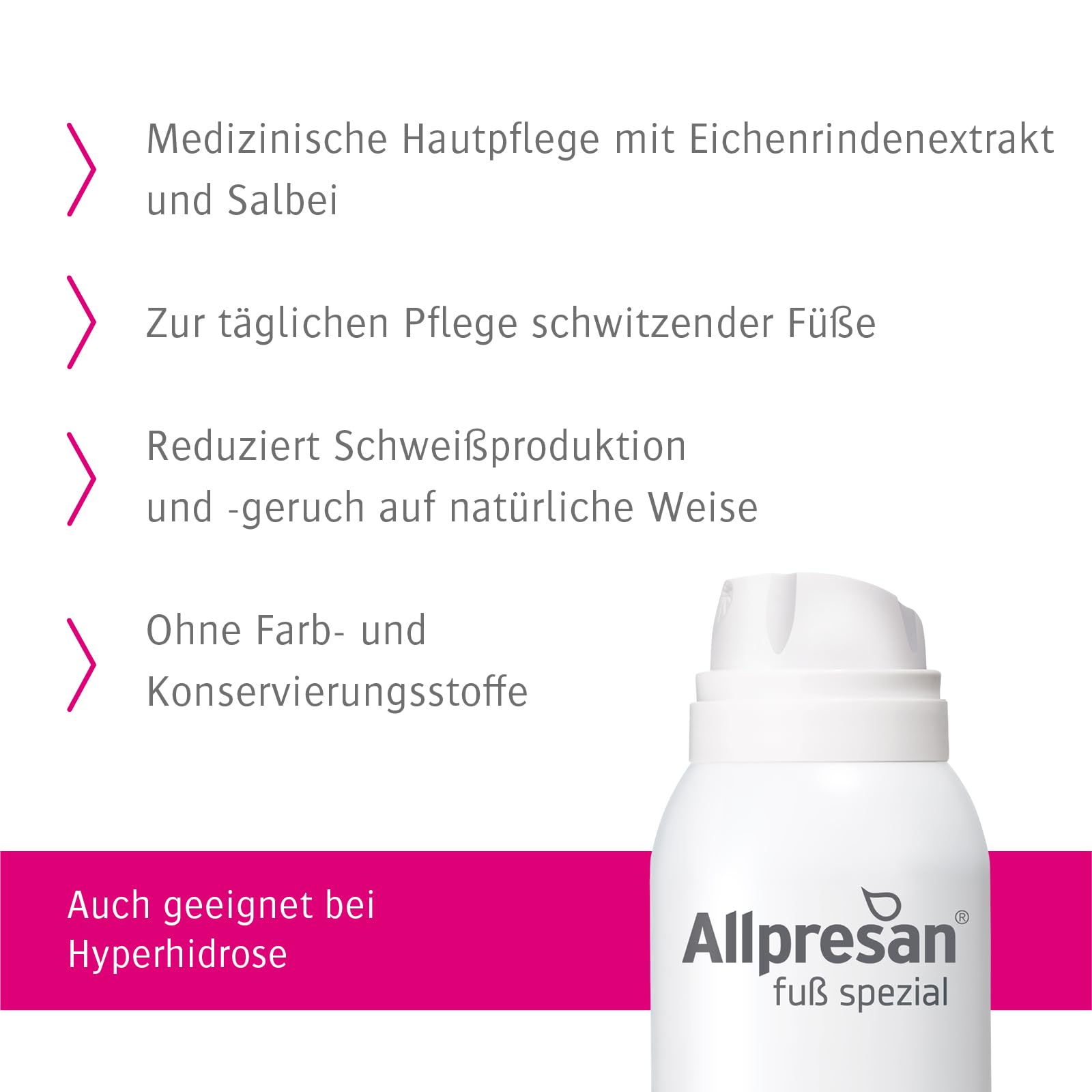 Allpresan Fuß spezial Nr. 5 Schaum-Creme gegen Schweißfüße - Fußcreme zur täglichen Pflege stark schwitzender Füße - 2x 125 ml
