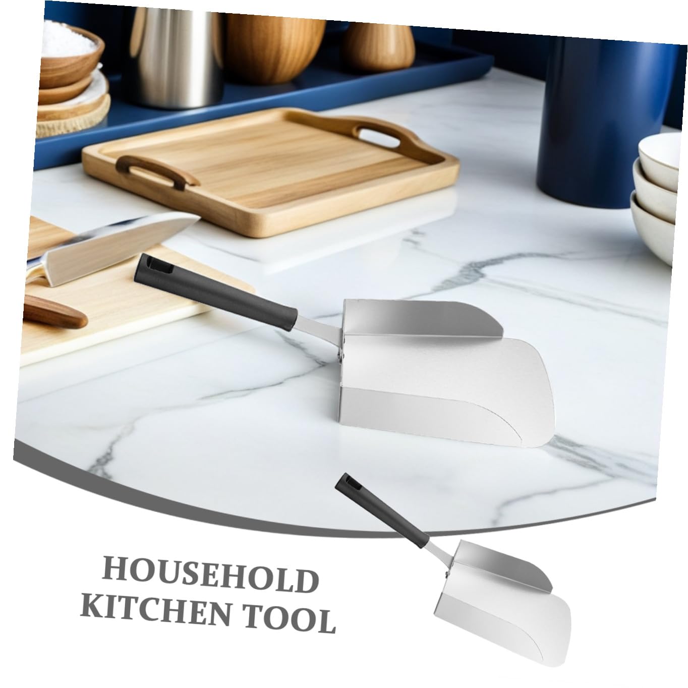 STOBAZA Pala Segura y Fácil de Limpiar Diseño Ergonómico de Acero Inoxidable para Comida para Cocina Doméstica y Bares