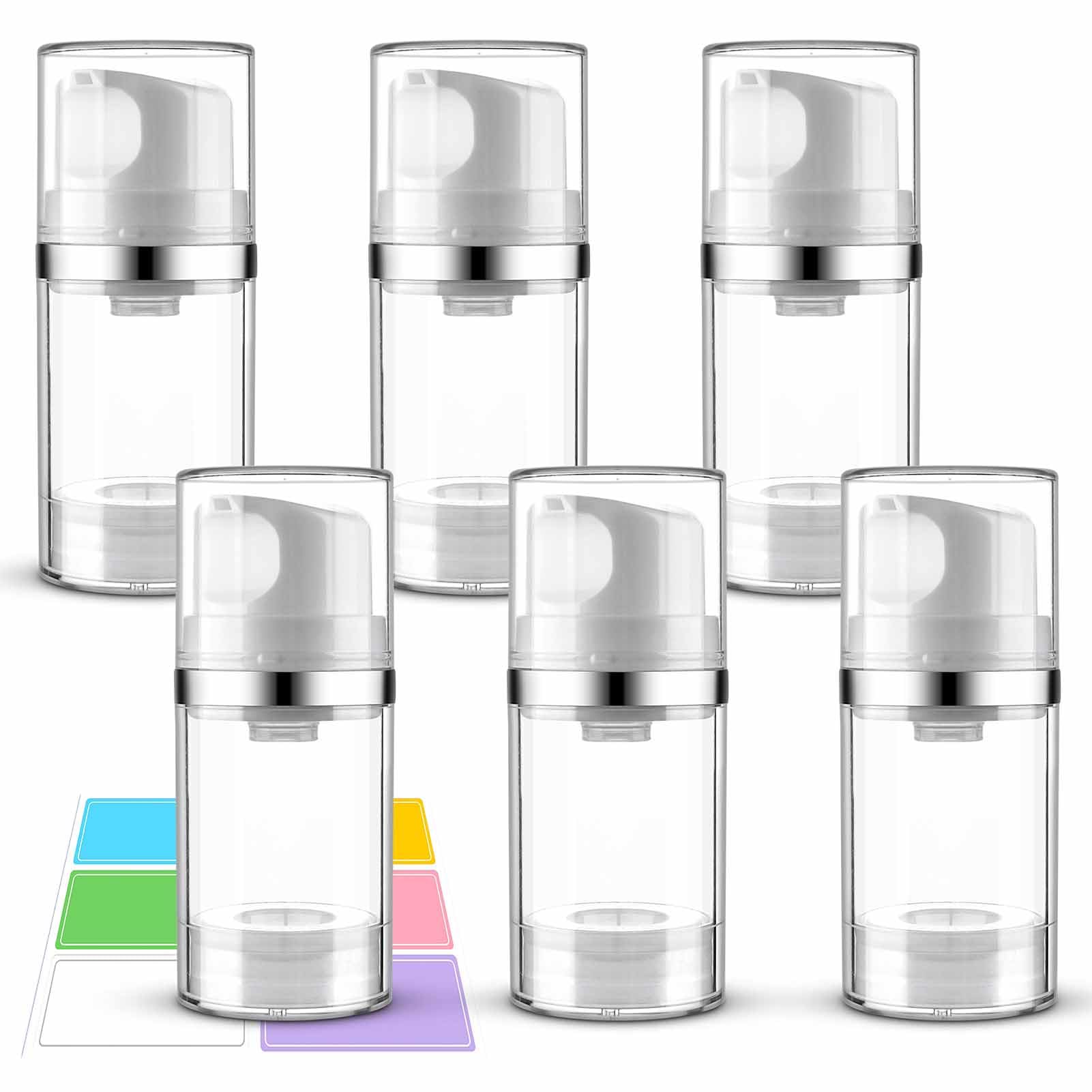 Cosywell Airless Pump Bottles 1.7oz/50ml 6 Pack Clear