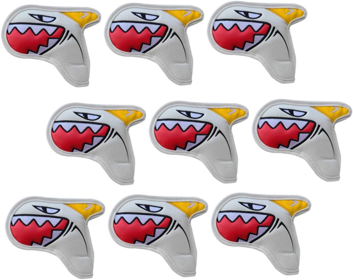9pcs Golf Club Head Cover Set White Synthetic Driver Putter Covers for Golf Clubs Convenient Accessory for Golfers