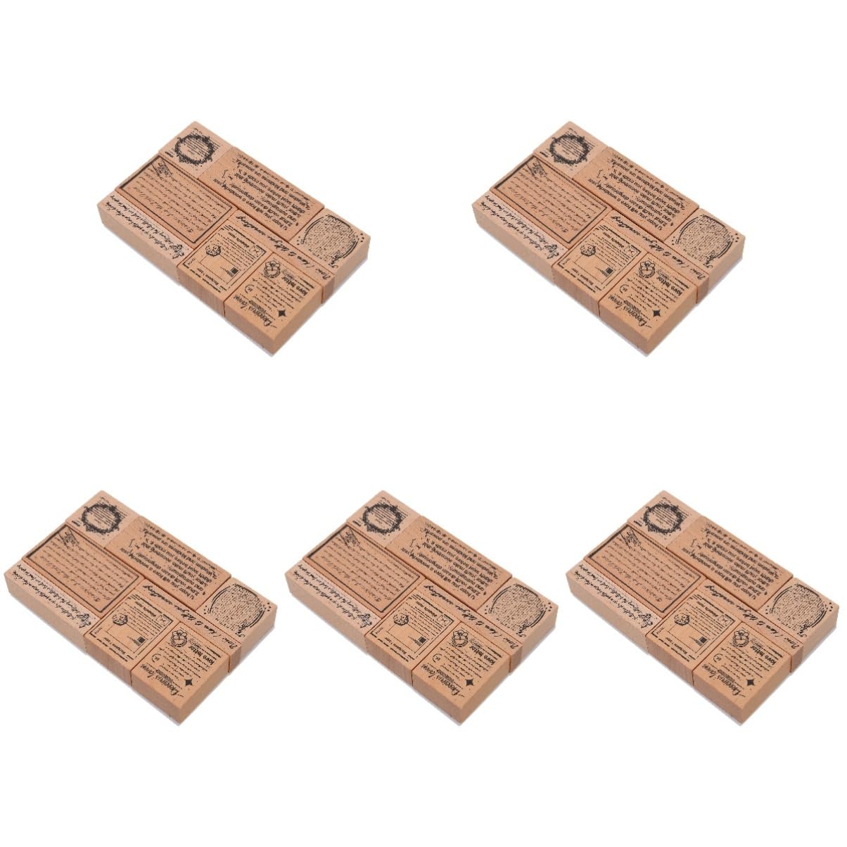 jojofuny 5 Sätze Stempelset Aus Holz Journaling-zubehör Scrapbooking Albumdekorationsstempel Junk-journal Sammelalben Dekorativer Stempel Stempeldekor Aus Holz 8 Stück * 5