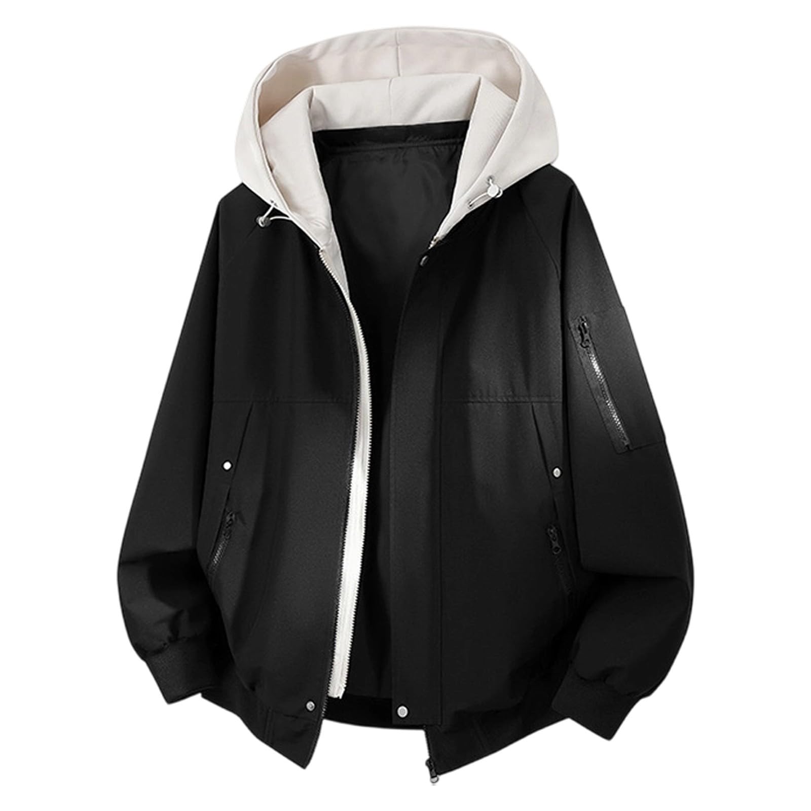 Bomber da uomo con cappuccio, giacca a vento leggera per abbigliamento