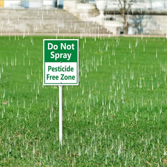 Do Not Spray Yard Sign and Stake Kit, No Spray Sign Weatherproof Outdoor Garden Signs for Easy Mounting Indoor Outdoor Garden Lawn Yard Decor, Sturdy Aluminum Sign 7×8.8inch - Image 4