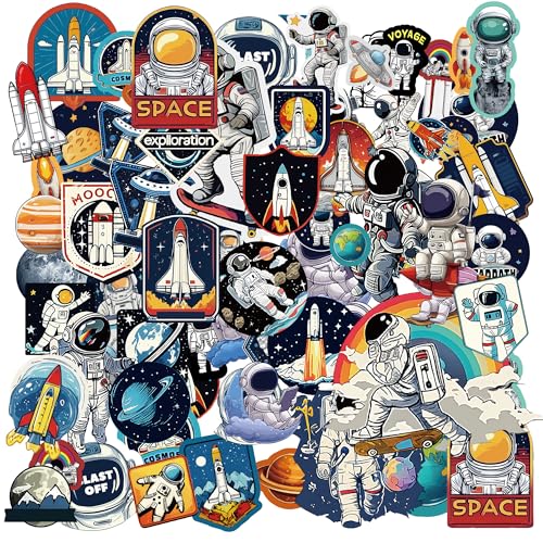 24 Sheets Space Stickers - 450+ Vibrant Planets Astronauts and Rockets Decal Sticker Book for DIY Craft Scrapbooking Journaling and Laptop Decoration Outer Space Stickers Men Women