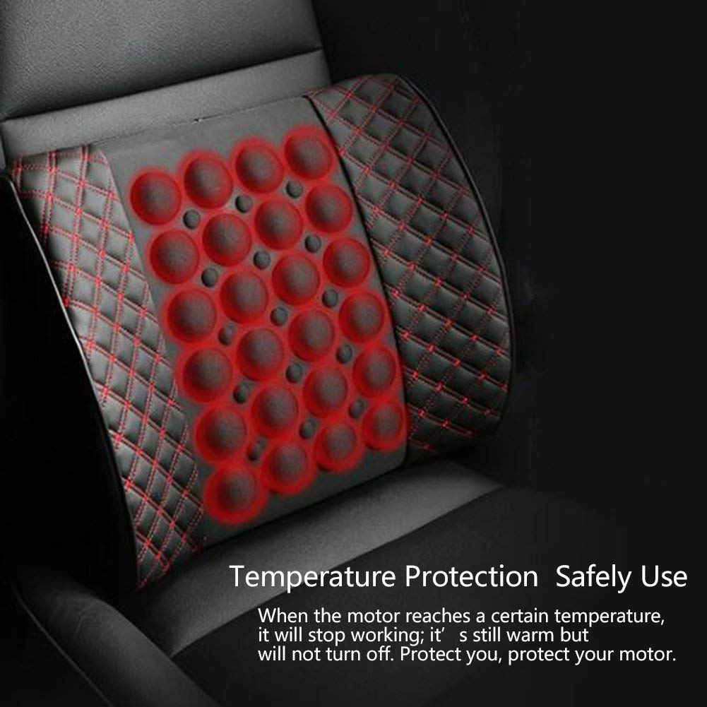 Auto Elektro-Massage-Welle Pillow-12V Elektroauto Untere Rückenunterstützung Kissen, Schützen und Soothe Your Back,Blackredline