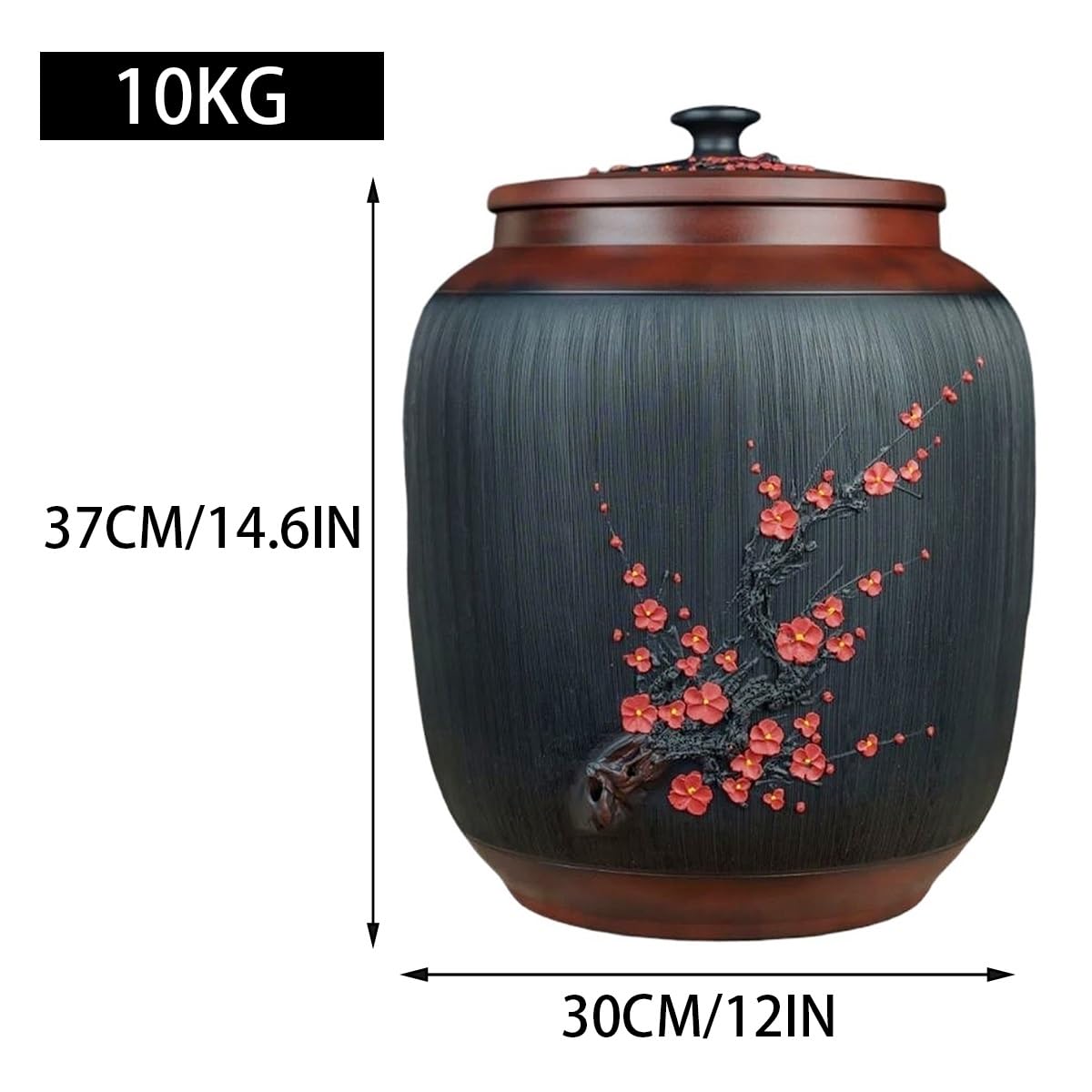 Large Ceramic Jar For Rice, Ceramic Rice Bucket With Lid, Rice Storage ...