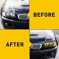 Vista 4 de KOMAS 12” X 48” Tint Vinyl Film Sticker Sheet Roll for Car Headlight, Tail Lights, Fog Lights with Squeegee + Cutter (Glossy Yellow)
