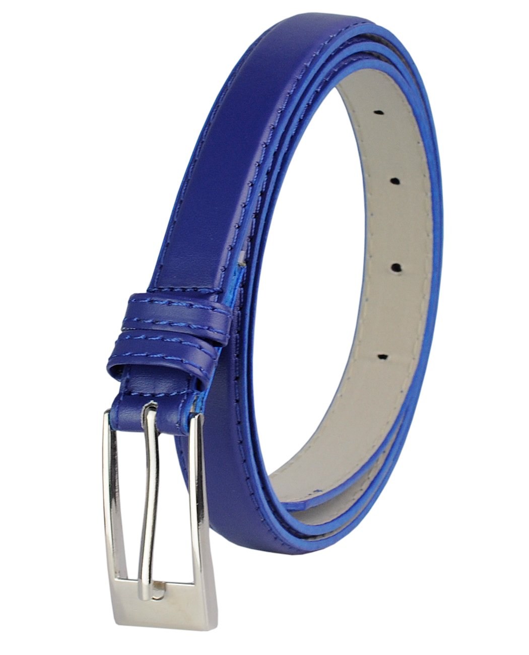 NYFASHION101 Women's Classy Skinny Bonded Leather Casual Belt with Shiny Buckle